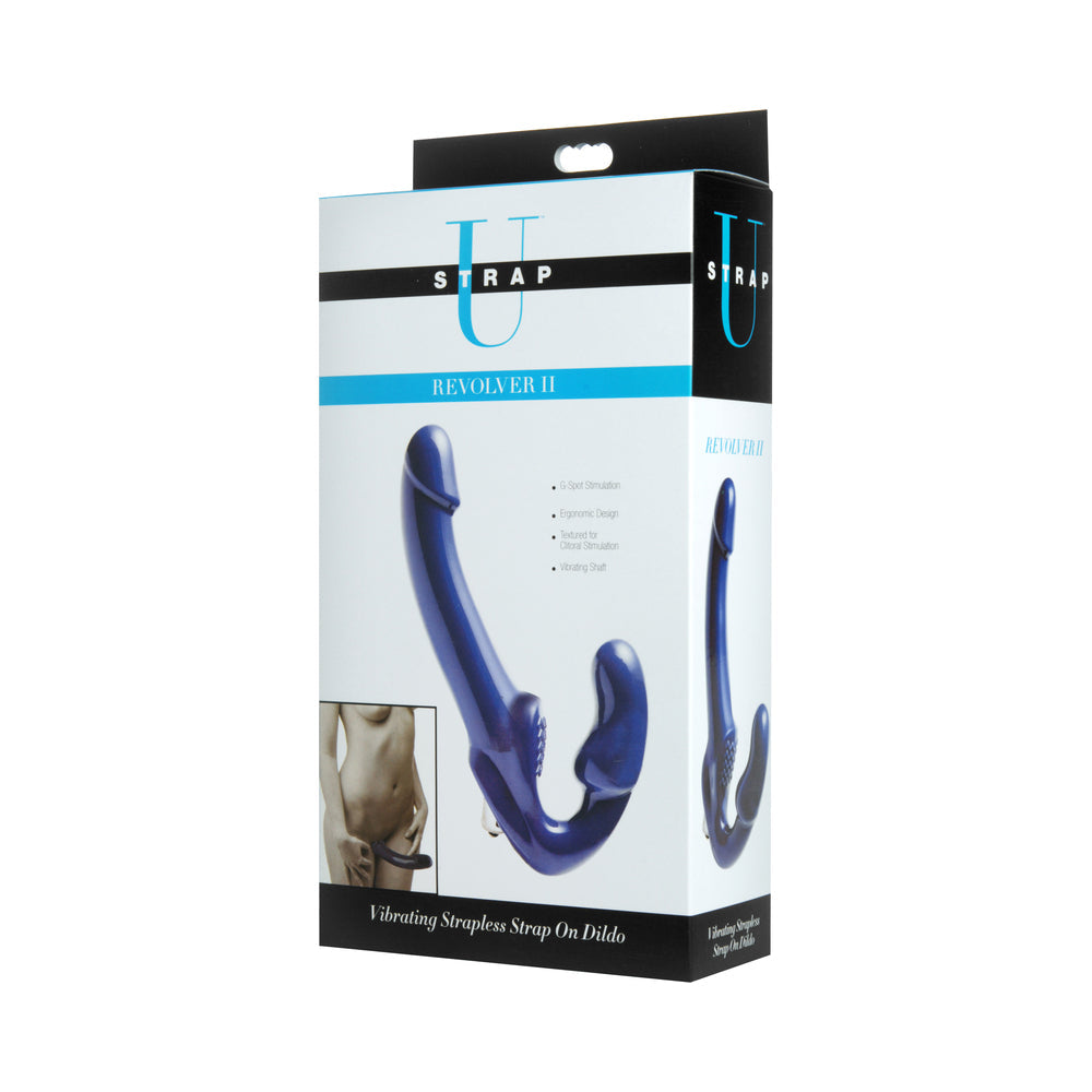Strap U Revolver II Strapless Strap On Dildo (Blue) - Fantasies Boutique