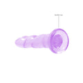 RealRock Crystal Clear Non-Realistic 7 in. Twisted Dildo With Suction Cup Purple