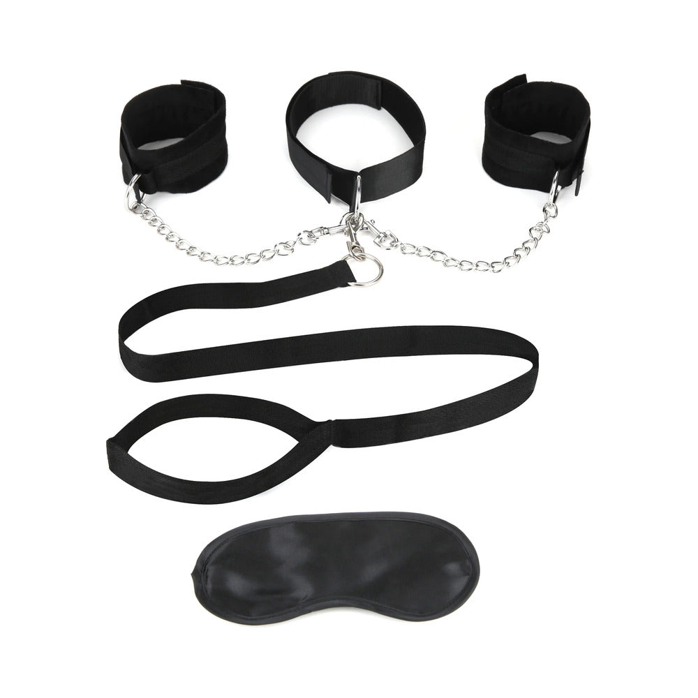 Lux Fetish Collar Cuffs & Leash Set - Fantasies Boutique