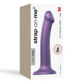 Strap-On-Me Metallic Shine Collection Soft Single-Density Silicone Dildo Purple M - Fantasies Boutique
