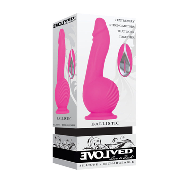 Evolved Ballistic Rechargeable Remote-Controlled Silicone Vibrator Dildo Pink - Fantasies Boutique