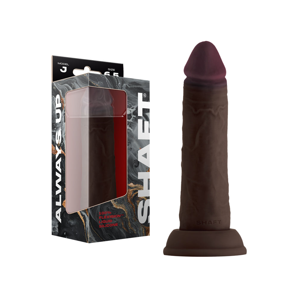 Shaft Model J: 6.5 in. Dual Density Silicone Dildo Mahogany - Fantasies Boutique