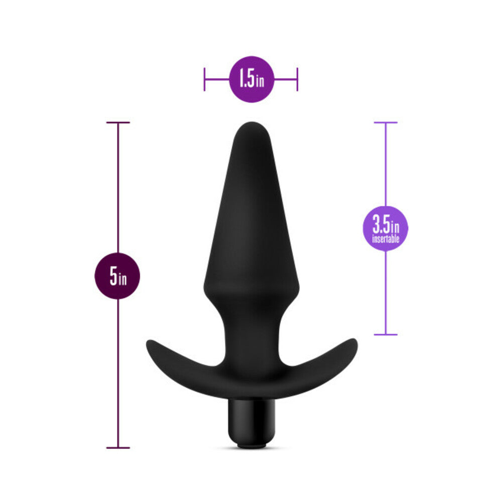 Blush Anal Adventures Platinum Silicone Vibrating Plug Black