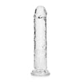 RealRock Crystal Clear Straight 7 in. Dildo Without Balls Clear
