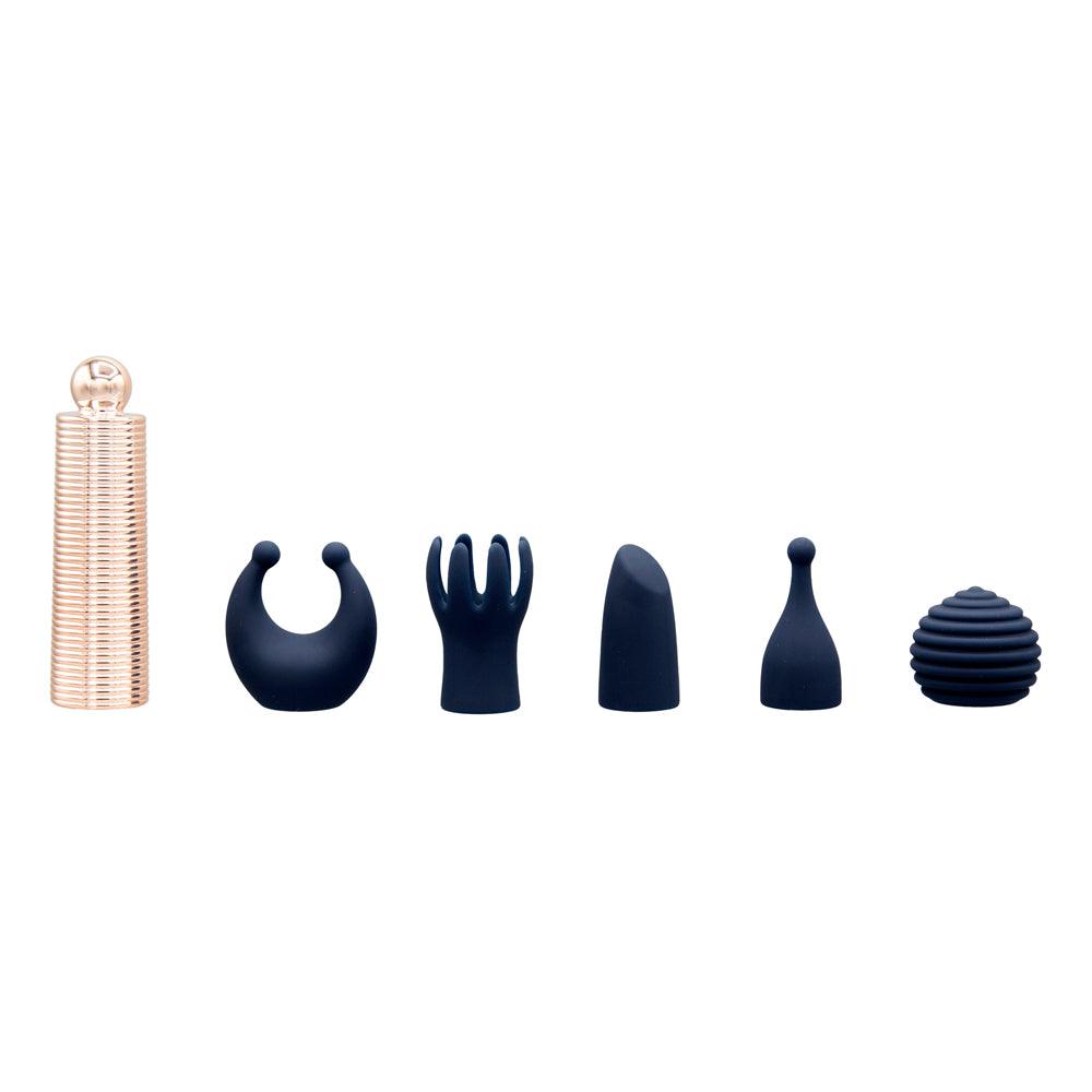 Pillow Talk Secrets Desires 6-Piece Silicone Mini Massager Set Navy - Fantasies Boutique