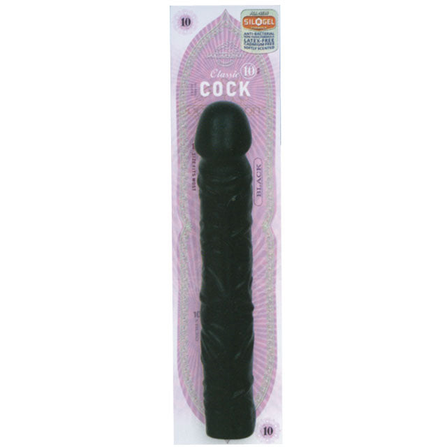 Classic Dong:10in.x 1.75in. (Black) - Fantasies Boutique