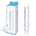Glas 12 in. Double Ended Glass Dildo with Anal Beads