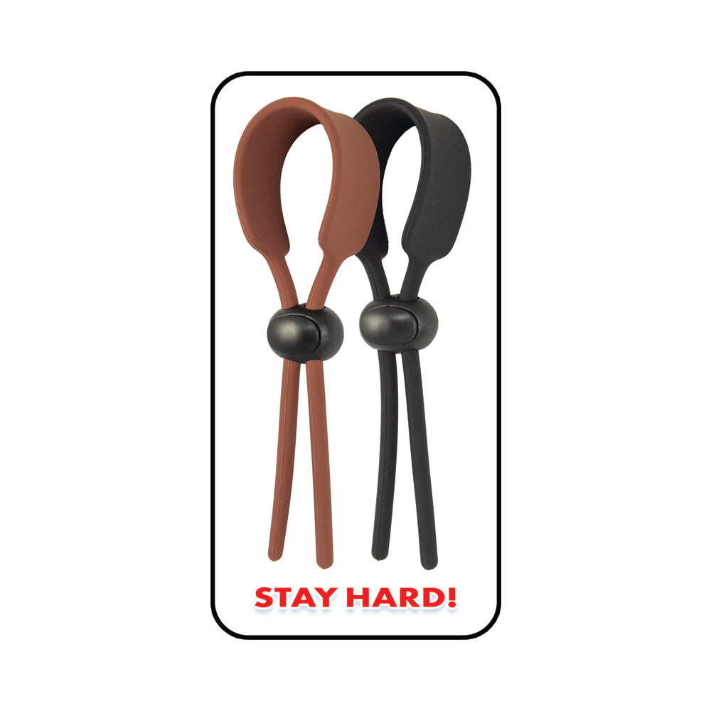 Cock Loops Adjustable Cock Ties Brown & Black - Fantasies Boutique
