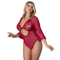Magic Silk Black Cherry 3/4 Sleeve Playsuit Cherry Queen Size