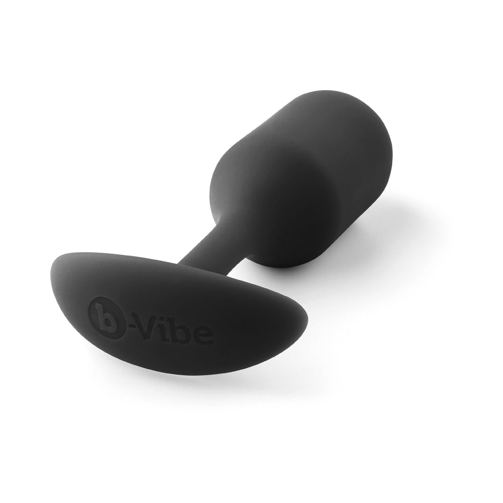 b-Vibe Snug Plug 2 Weighted Silicone Anal Plug Black - Fantasies Boutique
