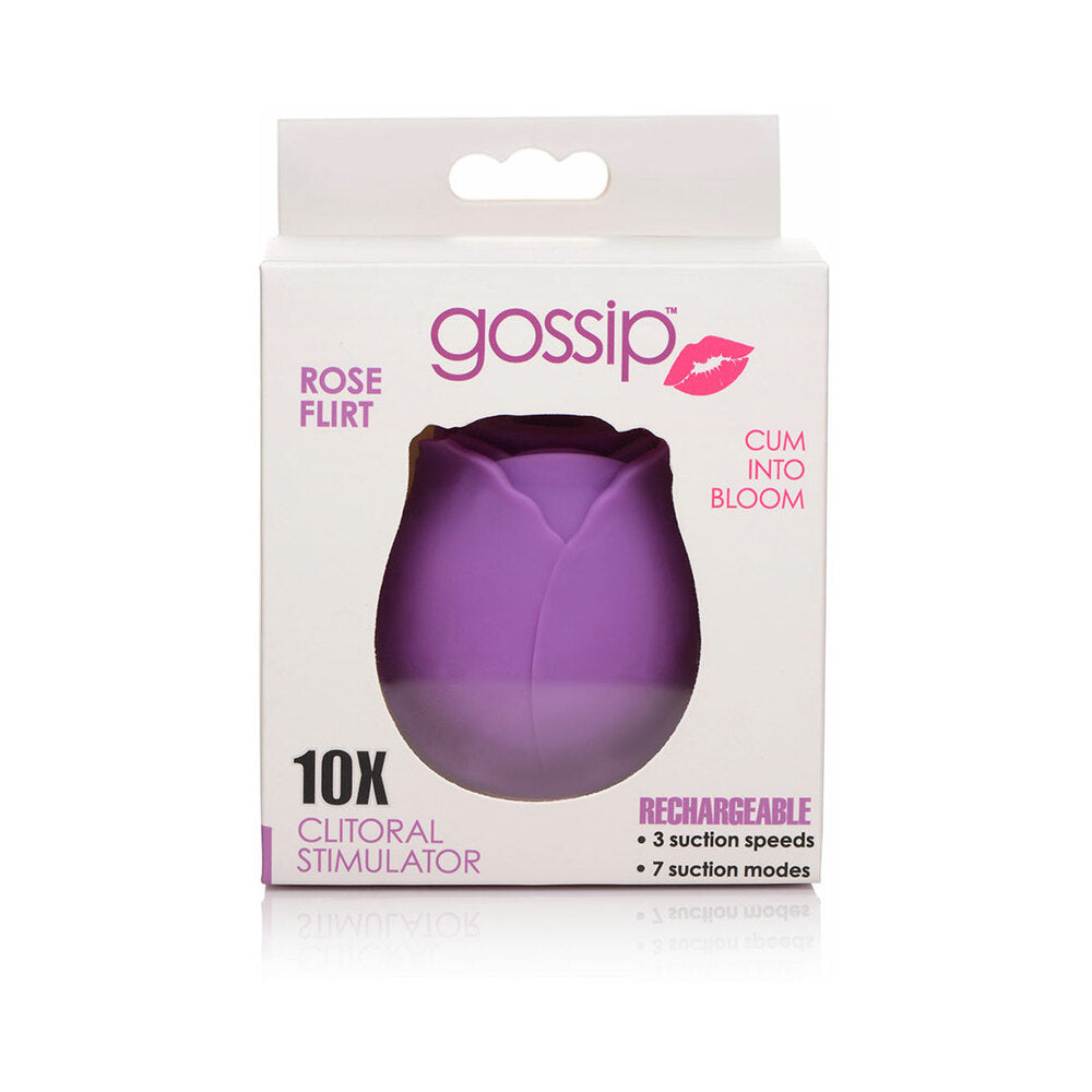 Curve Toys Gossip Cum Into Bloom Rechargeable Silicone Clitoral Stimulator Rose Flirt Violet - Fantasies Boutique