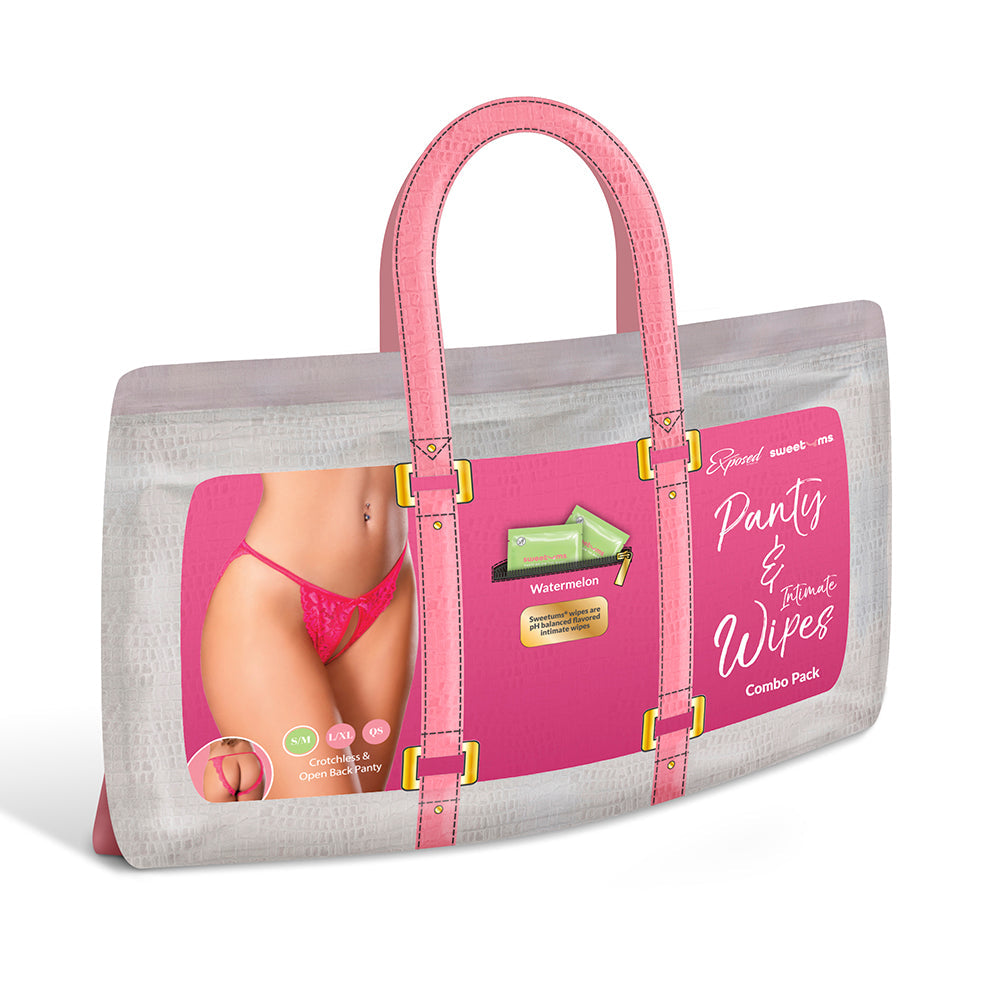 Magic Silk Sweetums Crotchless & Open Back Panty Watermelon Queen Size