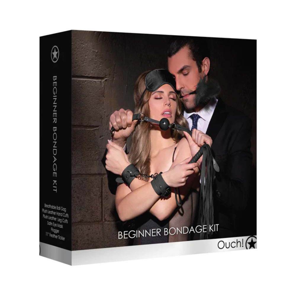Ouch! 6-Piece Beginner Bondage Kit Black - Fantasies Boutique