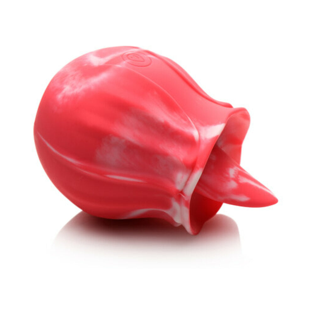 Curve Toys Gossip Cum Into Bloom Rechargeable Silicone Licking Rose Pink Twirl - Fantasies Boutique