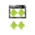 Fantasy Lingerie Glow-In-The-Dark Crystal 1 Pair Jeweled Pasties Neon Green O/S - Fantasies Boutique