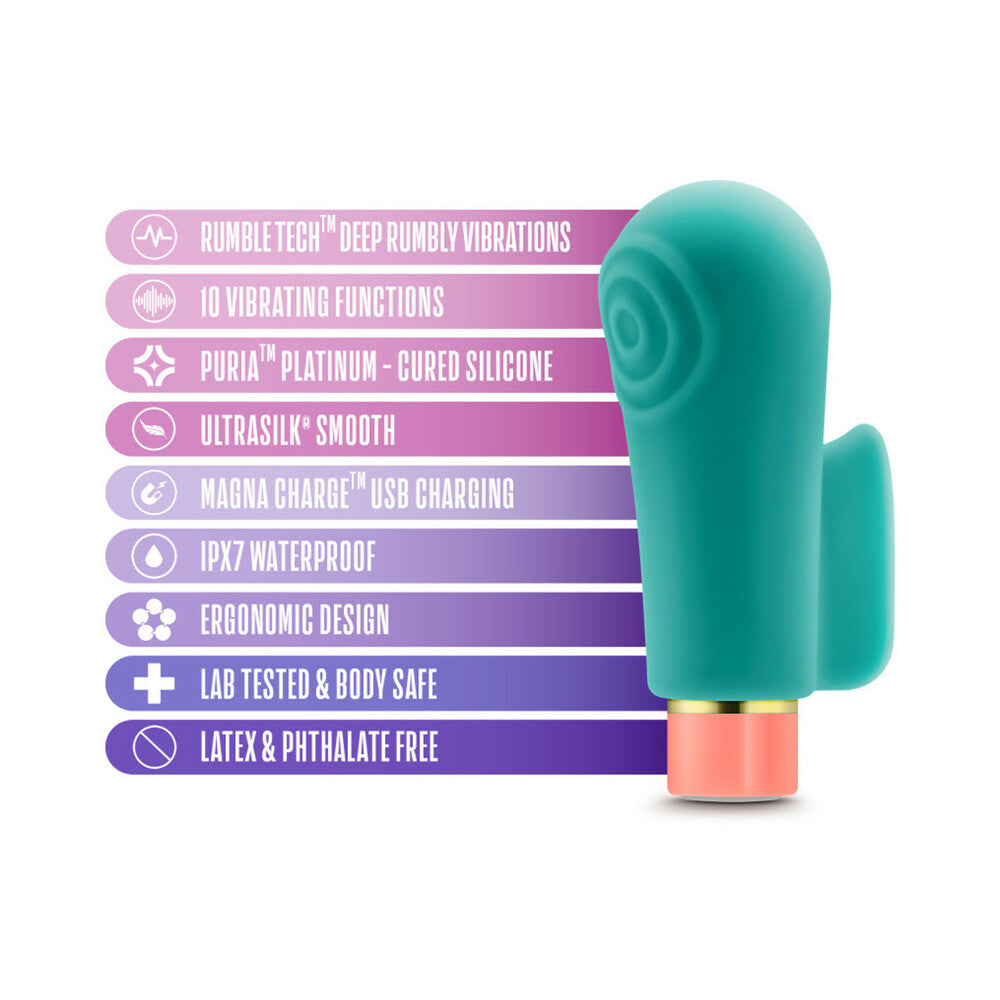 Aria Sensual AF Rechargeable Silicone Mini Vibrator Teal - Fantasies Boutique