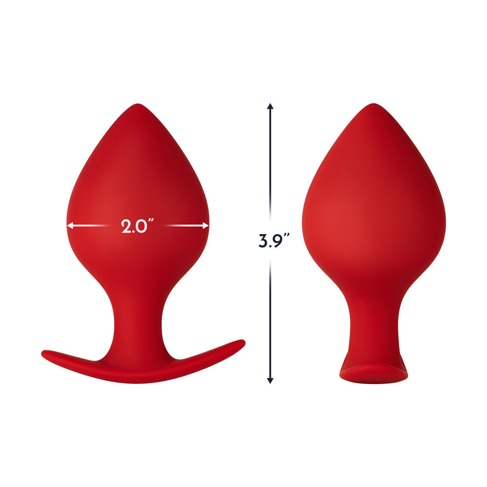Forto F-63 Rattler Spade Silicone Anal Plug Medium Red