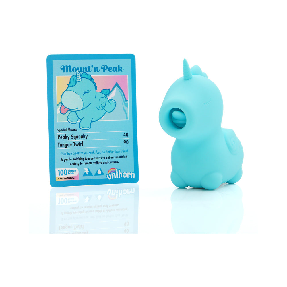 Unihorn Mount'n Peak Pointed Flicking Tongue Vibrator Blue