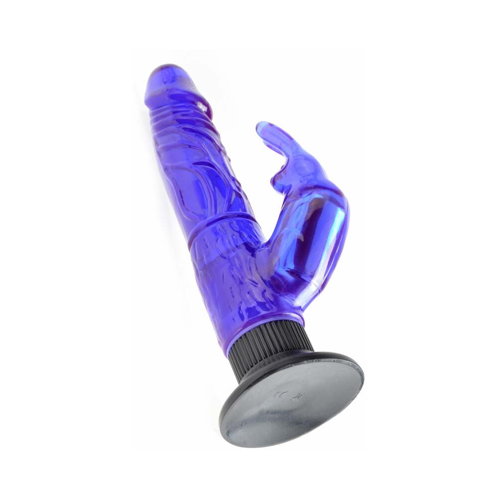 Waterproof Wall Bangers Deluxe Bunny Realistic Rabbit Vibrator With Suction Cup Purple - Fantasies Boutique