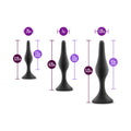 Blush Anal Adventures Platinum Silicone 3-Piece Beginner Plug Kit Black