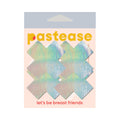 Pastease Petite Plus X Holographic Silver Cross Nipple Pasties