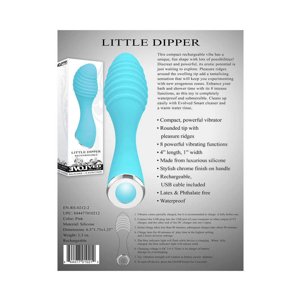 Evolved Little Dipper Rechargeable Silicone Vibrator Blue - Fantasies Boutique