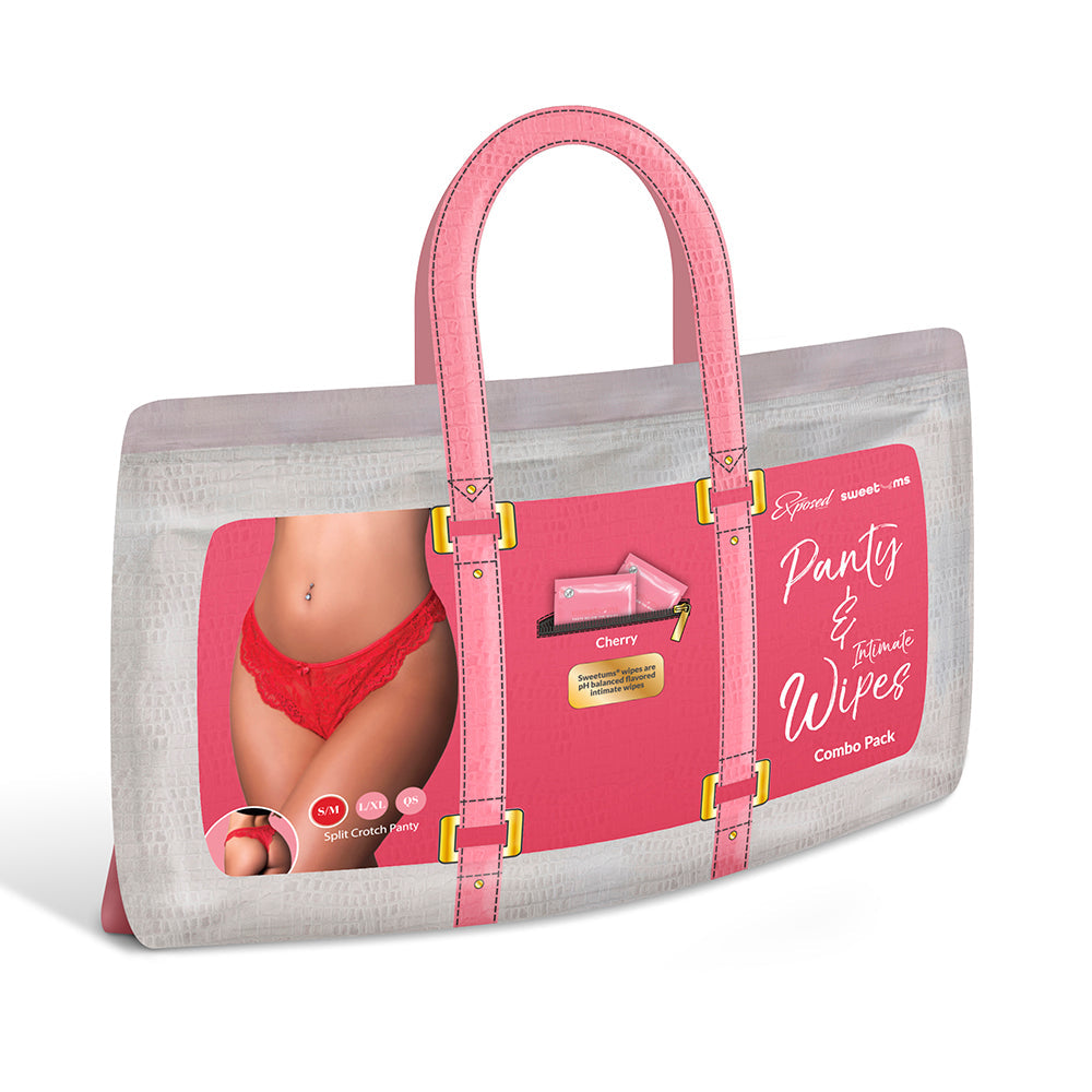 Magic Silk Sweetums Split Crotch Panty Cherry S/M