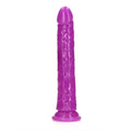 RealRock Glow in the Dark Slim 11 in. Dildo Neon Purple - Fantasies Boutique