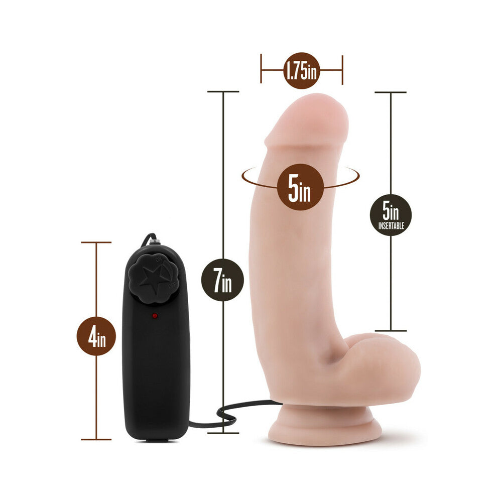 Loverboy The Quarterback 7 in. Vibrating Dildo with Balls Beige - Fantasies Boutique