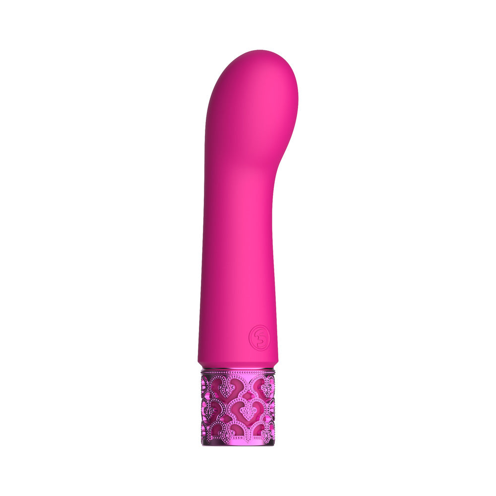 Royal Gems Bijou Rechargeable Curved Silicone Bullet Vibrator Pink - Fantasies Boutique