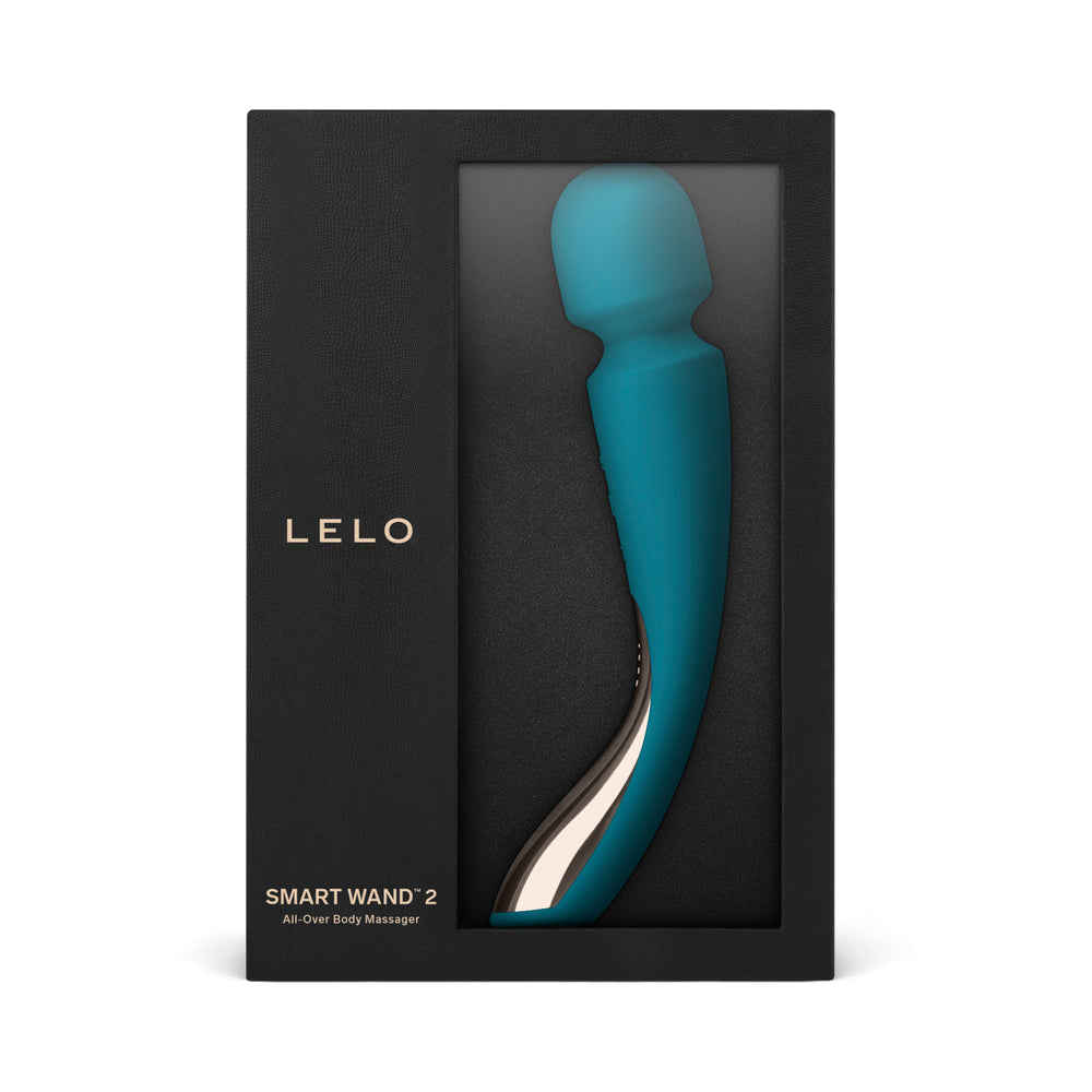 LELO SMART WAND 2 Medium Rechargeable Wand Vibrator Ocean Blue - Fantasies Boutique