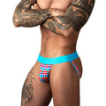 Male Power So Cumfy Gingham Jock Turquoise L/XL