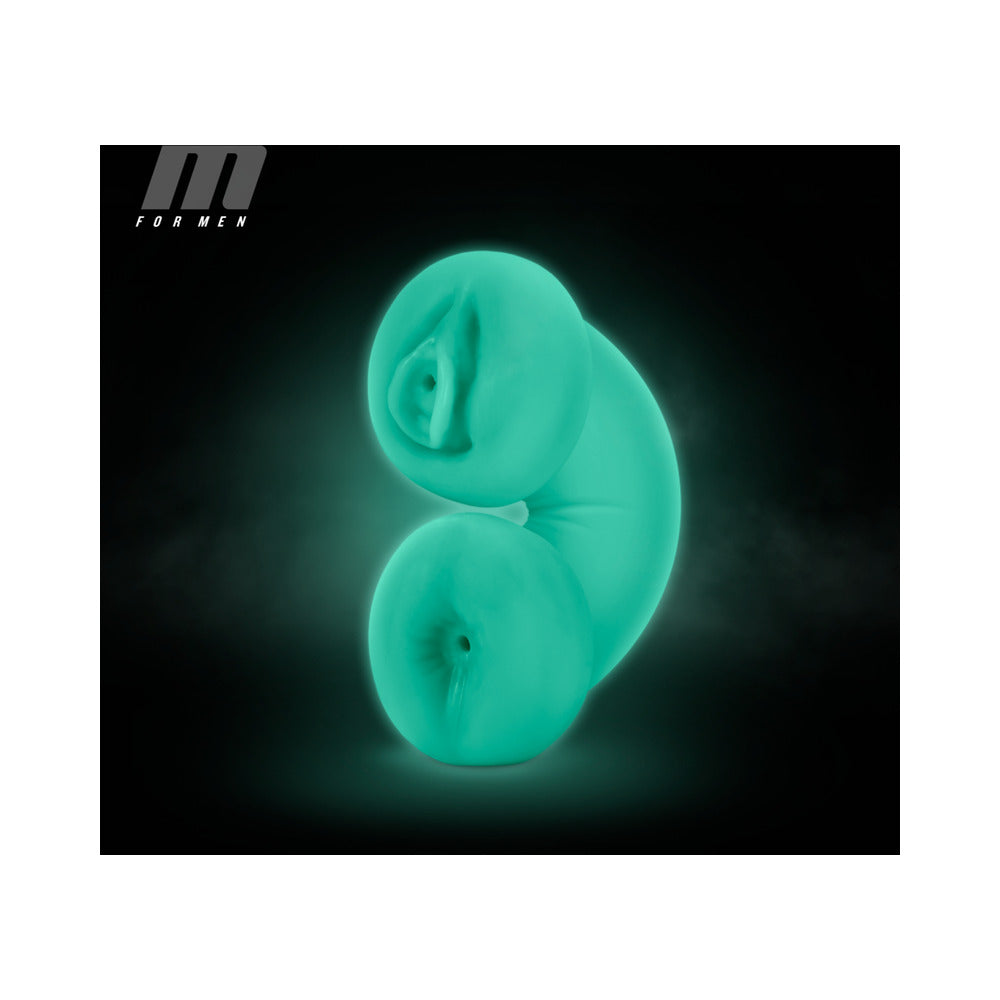 Blush M for Men Soft + Wet Double Trouble Glow in the Dark Self-Lubricating Stroker Beige - Fantasies Boutique
