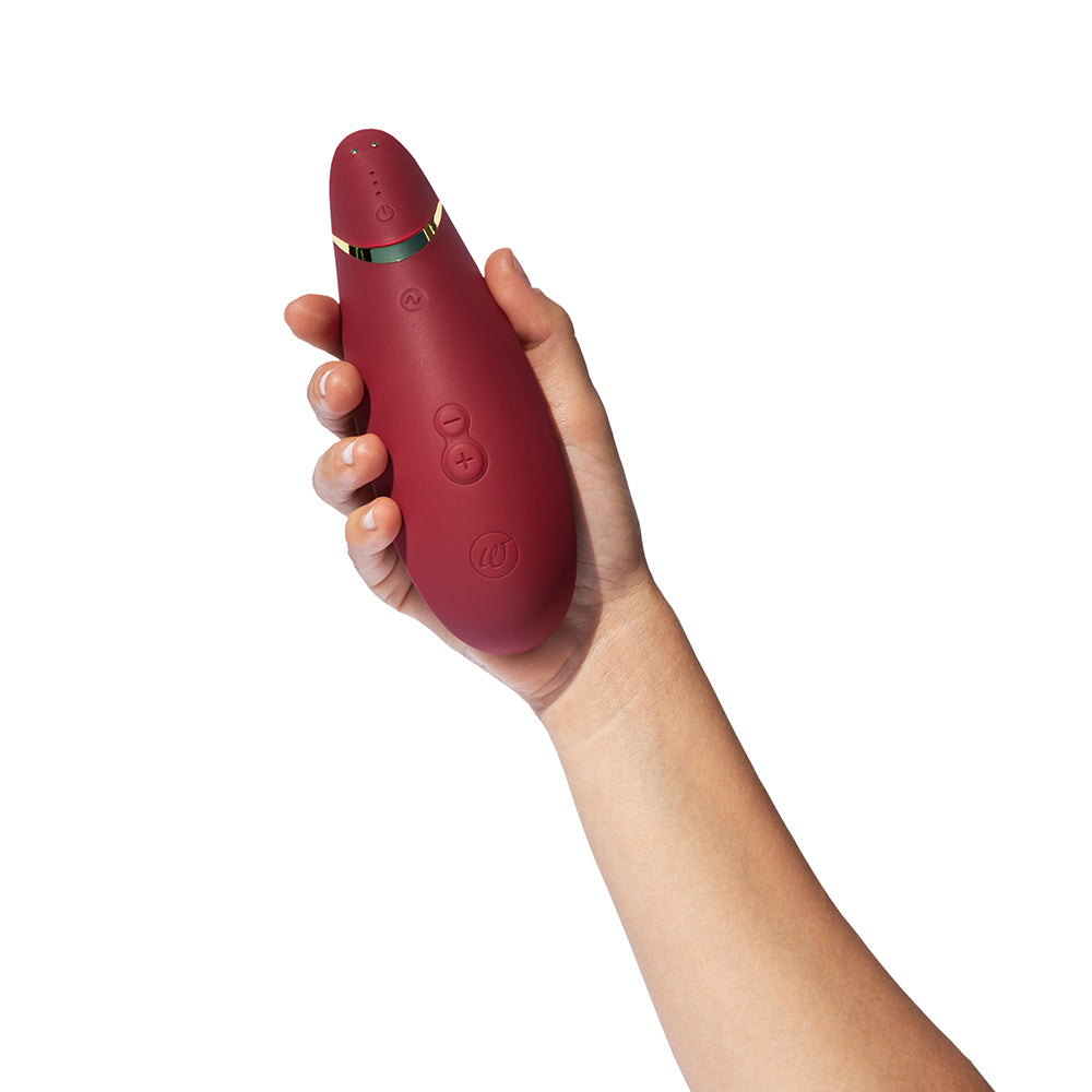 Womanizer Premium 2 Rechargeable Silicone Luxurious Pleasure Air Clitoral Stimulator Bordeaux - Fantasies Boutique