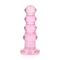RealRock Crystal Clear Curvy 5.5 in. Dildo/Plug Pink - Fantasies Boutique