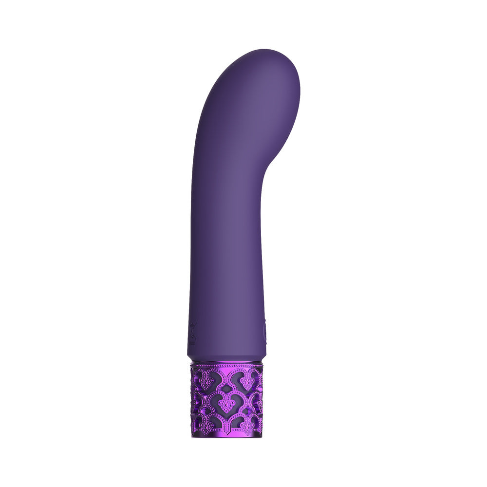 Royal Gems Bijou Rechargeable Curved Silicone Bullet Vibrator Purple