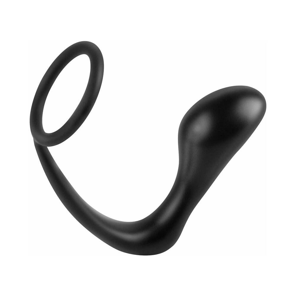 Pipedream Anal Fantasy Collection Silicone Ass-Gasm Cockring Plug Black - Fantasies Boutique
