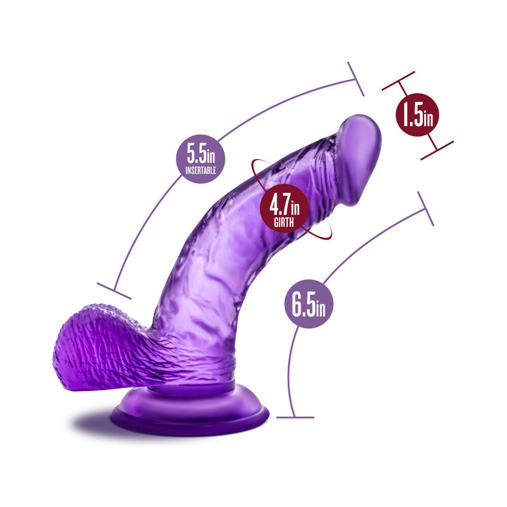 B Yours Sweet 'n Hard 8 Realistic 6.5 in. Dildo with Balls Purple - Fantasies Boutique