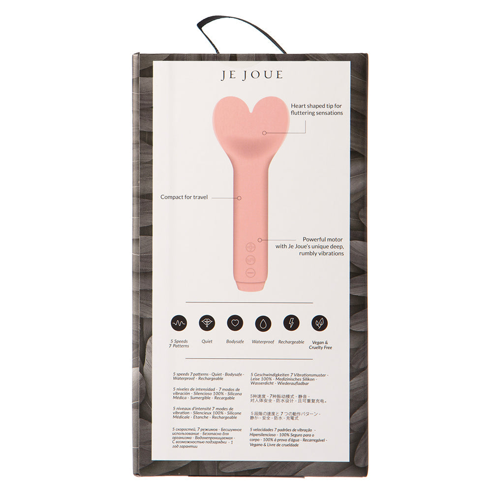 Je Joue Amour Rechargeable Silicone Heart-Shaped Fluttering Tip Bullet Vibrator Pale Rosette - Fantasies Boutique
