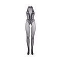 Shots Le Desir Fishnet & Lace High-Neck Bodystocking Black O/S