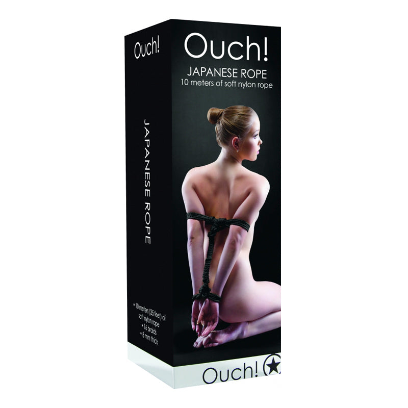 Ouch! Japanese Nylon Rope 10m / 33ft Black - Fantasies Boutique