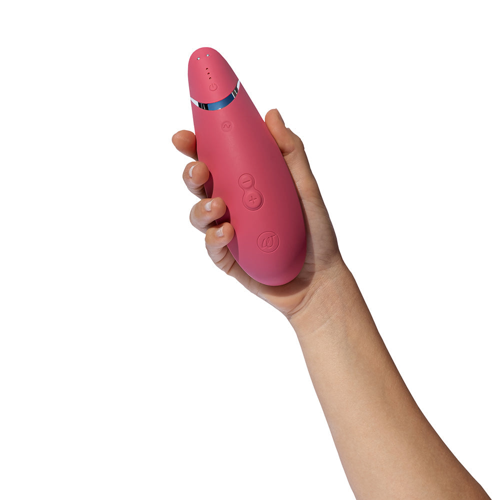 Womanizer Premium 2 Rechargeable Silicone Luxurious Pleasure Air Clitoral Stimulator Raspberry - Fantasies Boutique