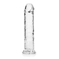 RealRock Crystal Clear Straight 8 in. Dildo Without Balls Clear