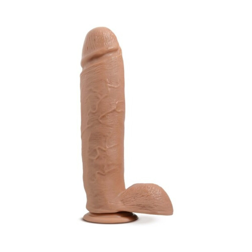 Au Naturel Huge 10 in. Posable Dual Density Dildo with Balls Tan - Fantasies Boutique