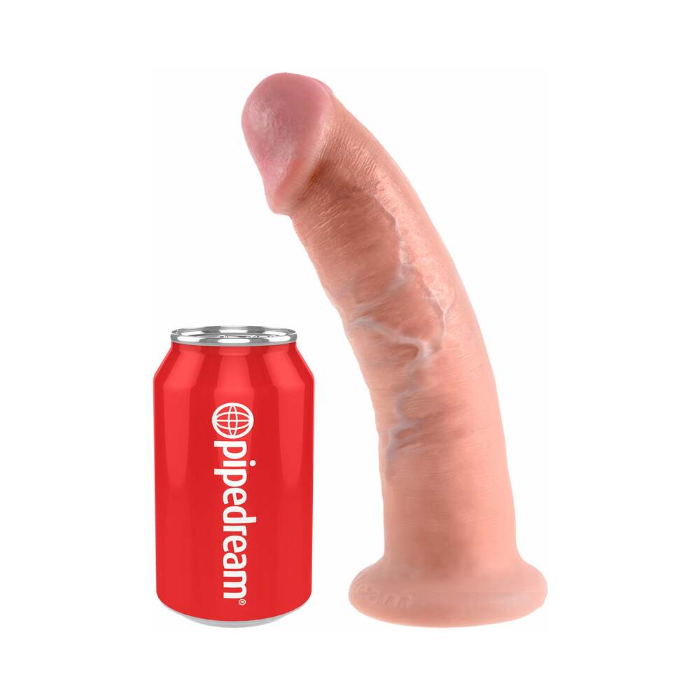 King Cock 9 in. Cock Realistic Dildo With Suction Cup Beige - Fantasies Boutique