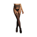 Shots Le Desir Garter belt Stockings With Open Design Black O/S - Fantasies Boutique