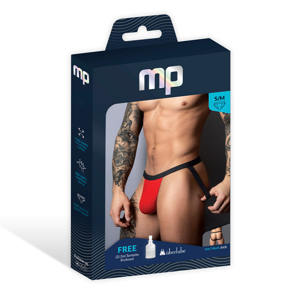 Male Power Hot Mesh Jock Black/Red L/XL