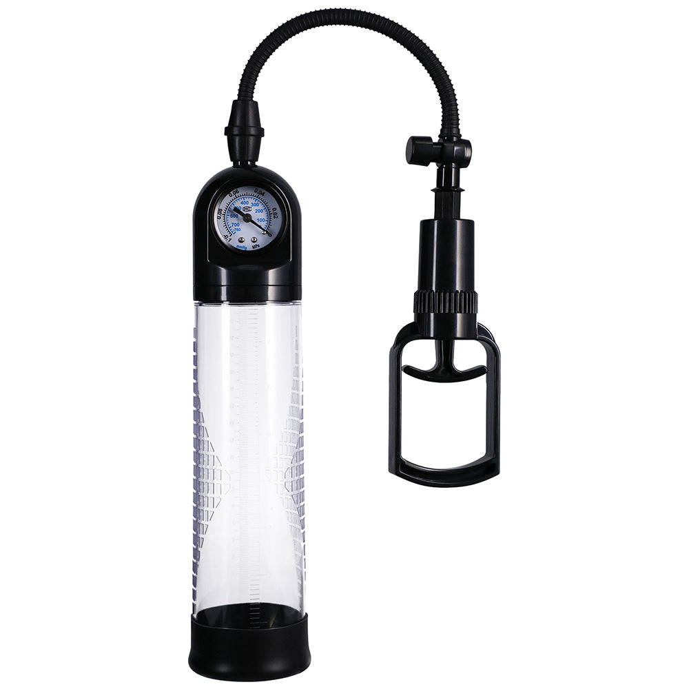 Rock Solid Boost It Penis Pump with Gauge Black/Clear - Fantasies Boutique