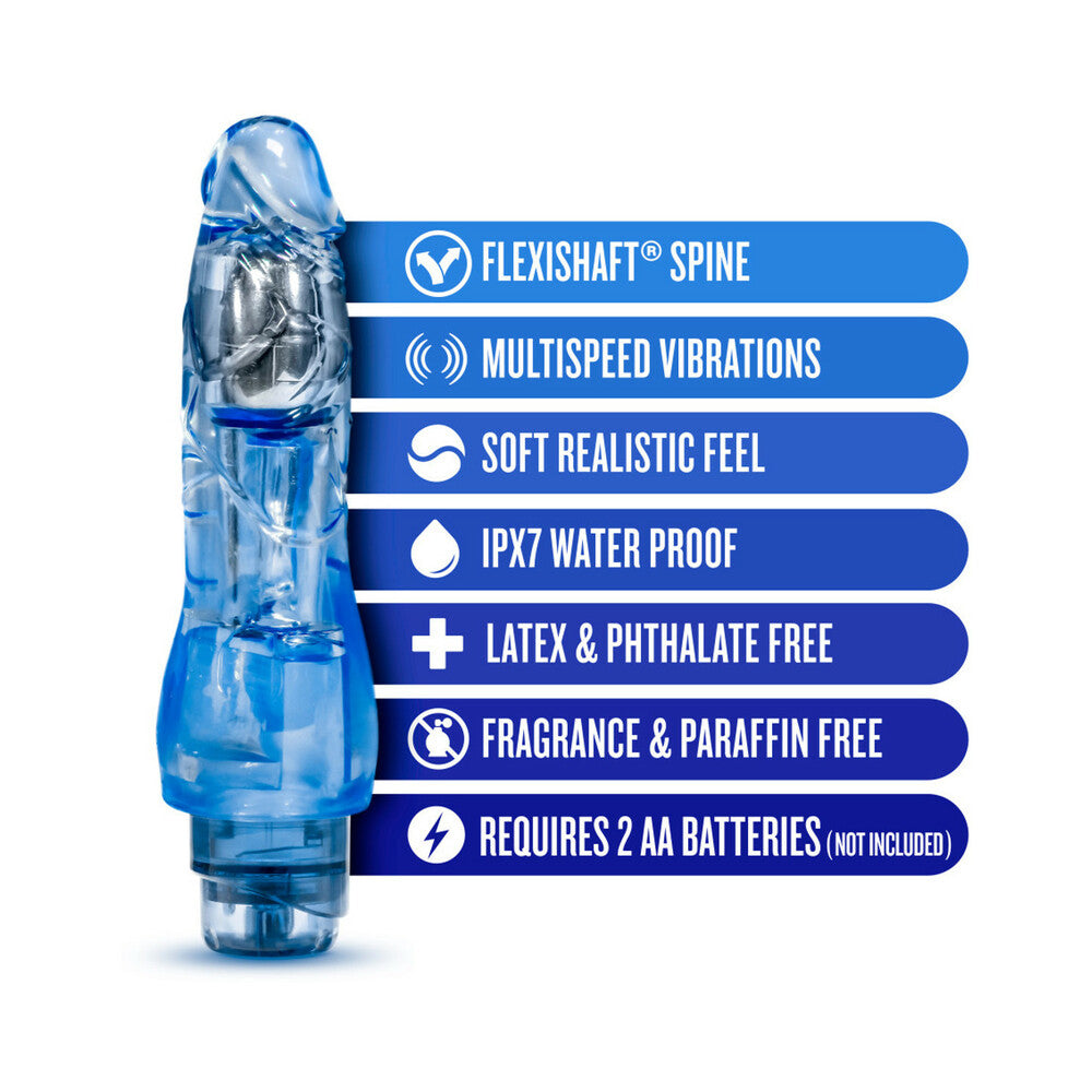 Naturally Yours Fantasy Vibe Realistic 8.5 in. Vibrating Dildo Blue - Fantasies Boutique