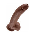 King Cock 9 in. Cock With Balls Realistic Suction Cup Dildo Brown - Fantasies Boutique